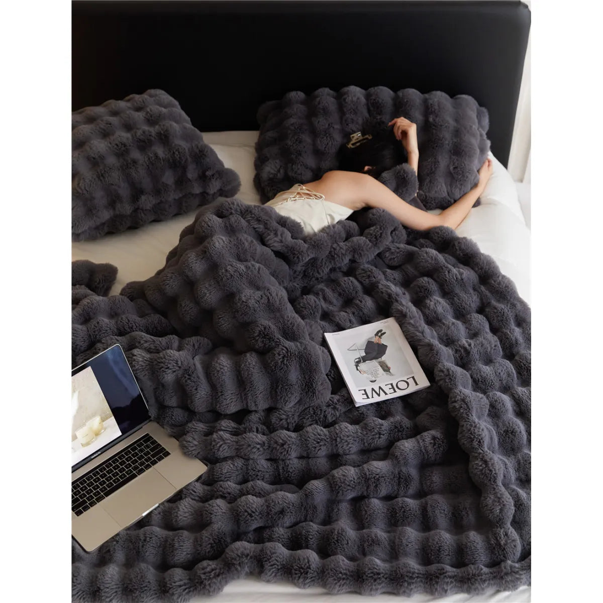 Plush Bunny Velvet Throw